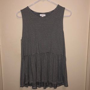 Black & White Peplum Tank